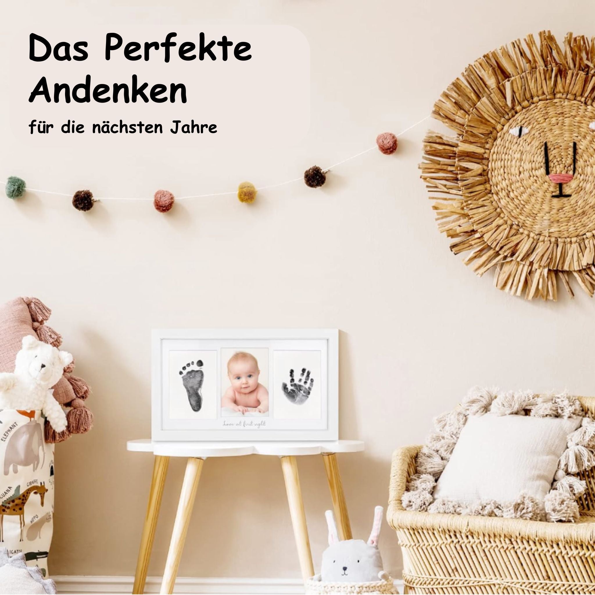 Baby Hand- und Fußabdruck Tintenkissenset mit Rahmen
