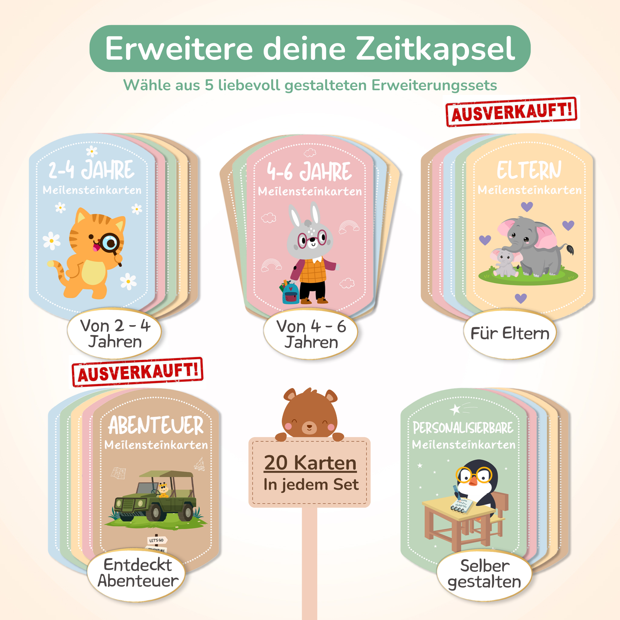 Meilenstein Erweiterungssets - 20 Karten