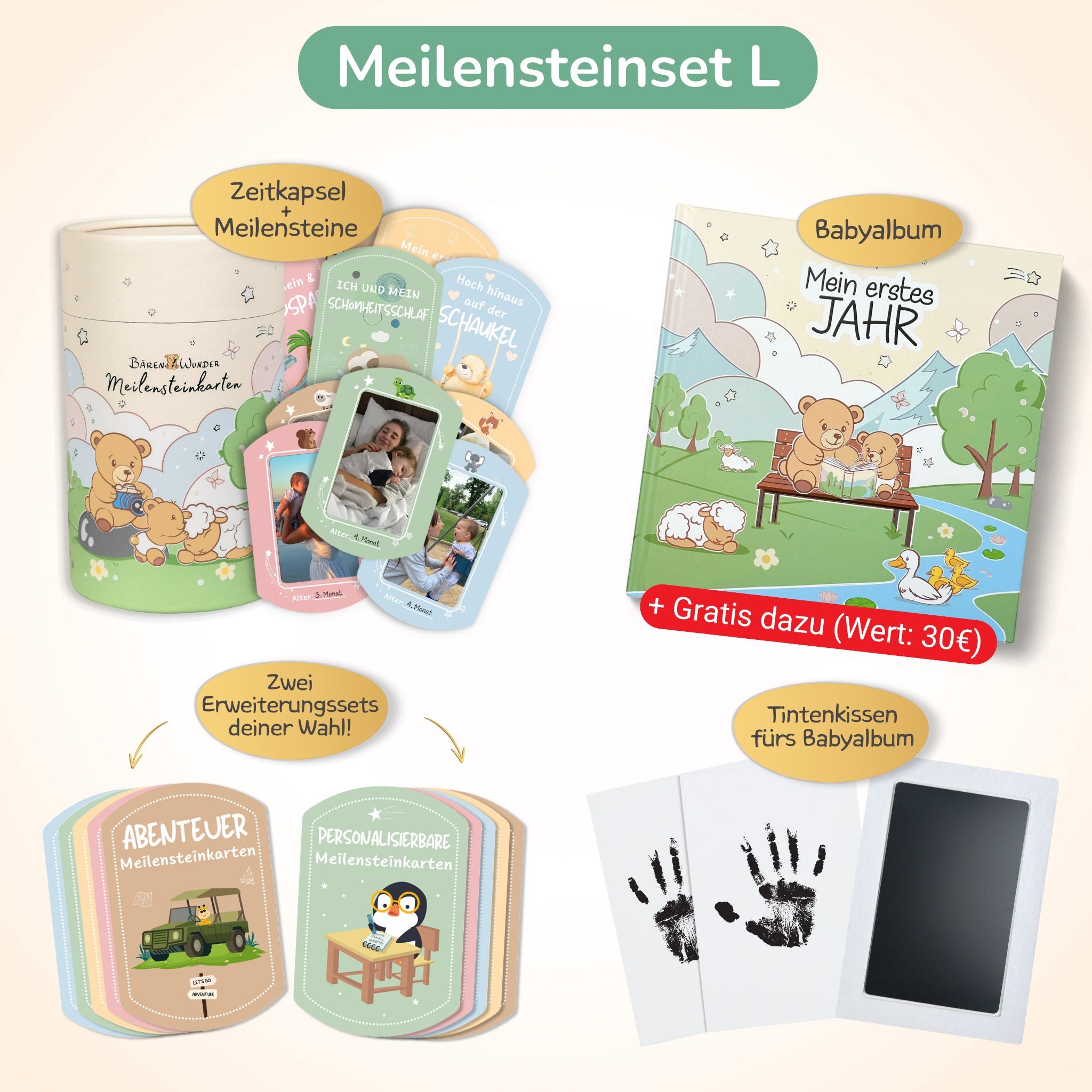 Meilensteinset L (inkl. gratis Babyalbum)